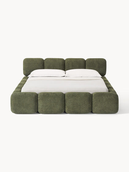 Westwing Cama Tapizada De Boreguillo Bouclé Con Espacio De Almacenamiento Tayla