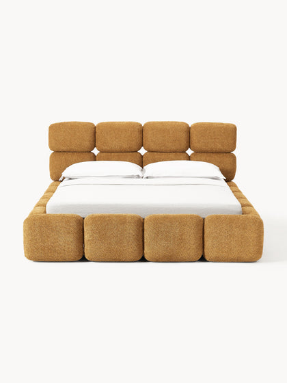 Westwing Cama Tapizada De Boreguillo Bouclé Con Espacio De Almacenamiento Tayla