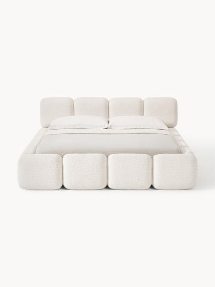 Westwing Cama Tapizada De Boreguillo Bouclé Con Espacio De Almacenamiento Tayla