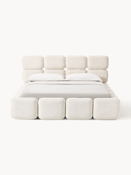 Westwing Cama Tapizada De Boreguillo Bouclé Con Espacio De Almacenamiento Tayla