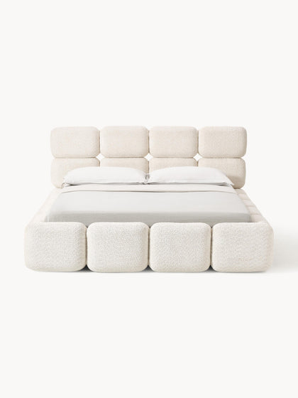 Westwing Cama Tapizada De Boreguillo Bouclé Con Espacio De Almacenamiento Tayla