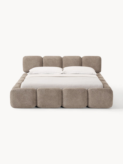 Westwing Cama Tapizada De Boreguillo Bouclé Con Espacio De Almacenamiento Tayla