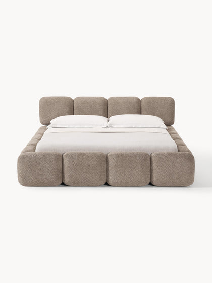 Westwing Cama Tapizada De Boreguillo Bouclé Con Espacio De Almacenamiento Tayla