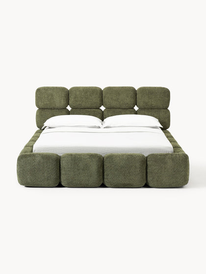 Westwing Cama Tapizada De Boreguillo Bouclé Con Espacio De Almacenamiento Tayla