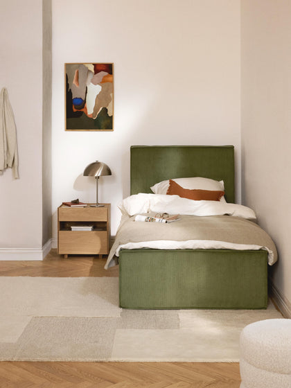 Westwing Cama Tapizada De Pana Con Espacio De Almacenaje Dream