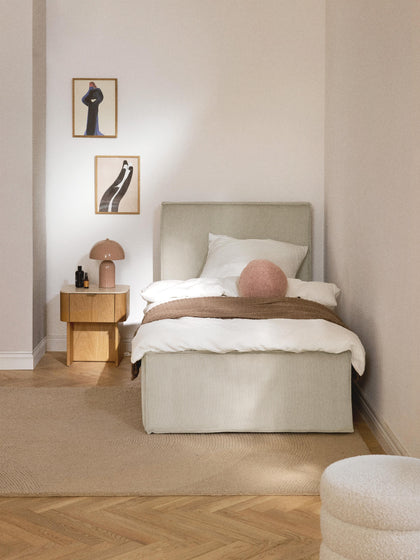 Westwing Cama Tapizada De Pana Con Espacio De Almacenaje Dream