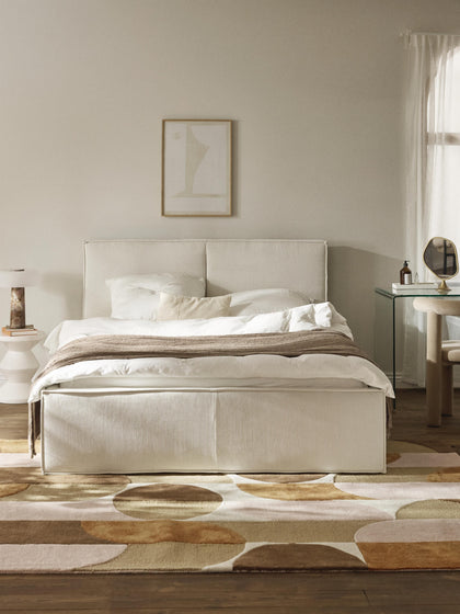 Westwing Cama Tapizada De Pana Con Espacio De Almacenaje Dream