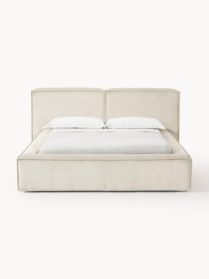 Westwing Cama Tapizada En Pana Lennon Con Espacio De Almacenamiento