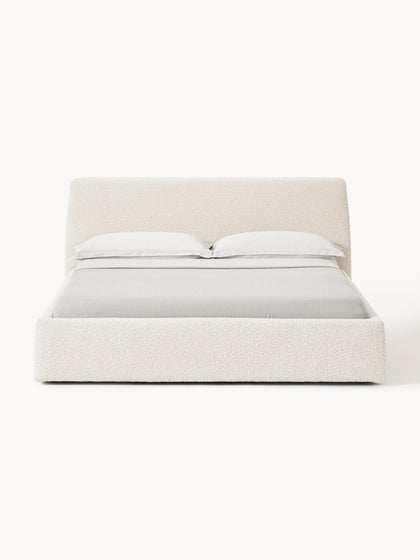 Westwing Cama Tapizada En Tejido Bouclé Con Espacio De Almacenaje Cloud