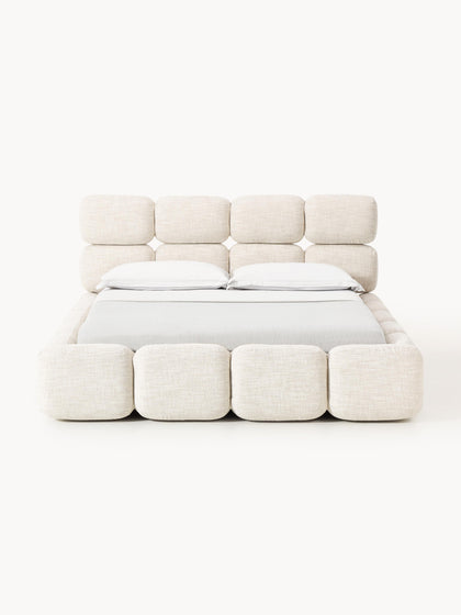 Westwing Cama Tapizada En Tejido Bouclé Con Espacio De Almacenamiento Tayla