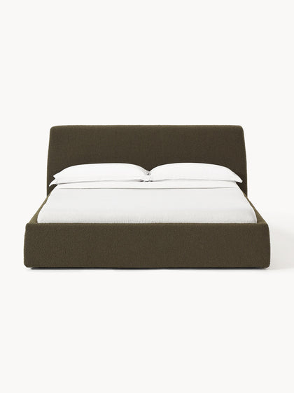 Westwing Cama Tapizada En Tejido Bouclé Con Espacio De Almacenaje Cloud