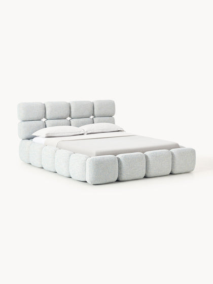 Westwing Cama tapizada en tejido bouclé con espacio de almacenamiento Tayla