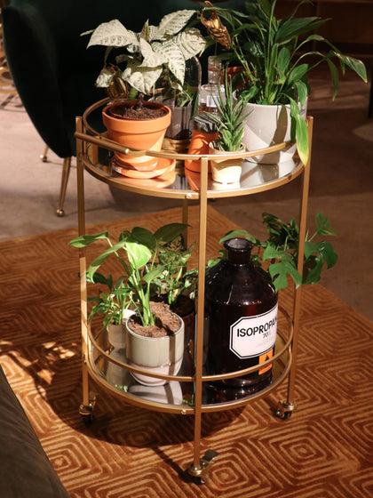 Westwing Camarera Redonda Emilia Estantes De Vidrio Espejado