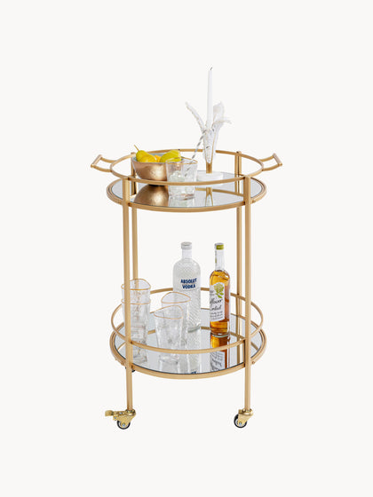 Westwing Camarera Redonda Emilia Estantes De Vidrio Espejado