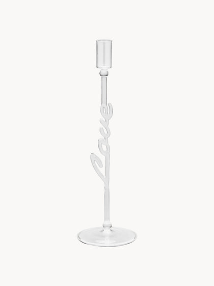 Westwing Candelabro de vidrio de borosilicato soplado Love