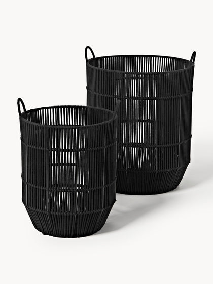 Westwing Cestas de ropa artesanales de cuerda 2 uds