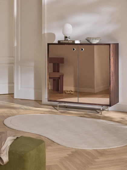 Westwing Chiffonnier Con Puertas De Cristal Scarlett