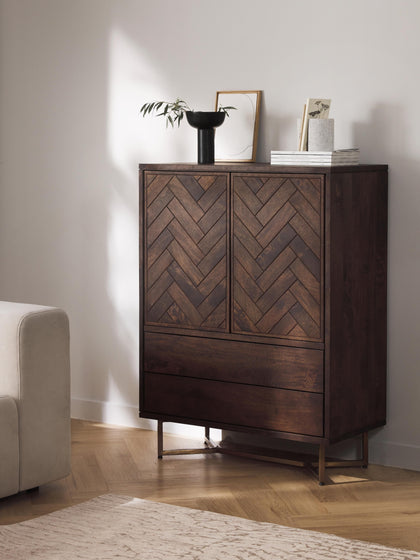 Westwing Chiffonnier De Madera De Mango Diseño Espiga Luca