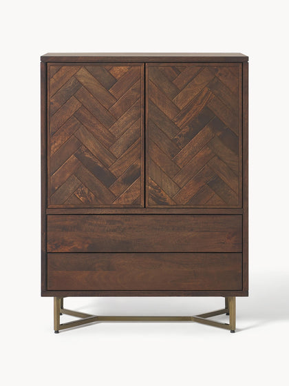 Westwing Chiffonnier De Madera De Mango Diseño Espiga Luca