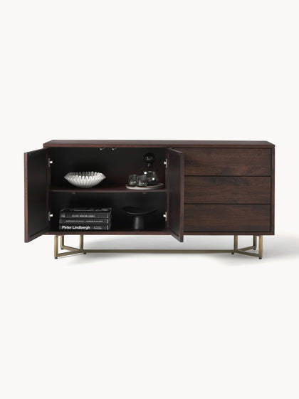 Westwing Chiffonnier De Madera Maciza De Mango Con Diseño Espiga Luca