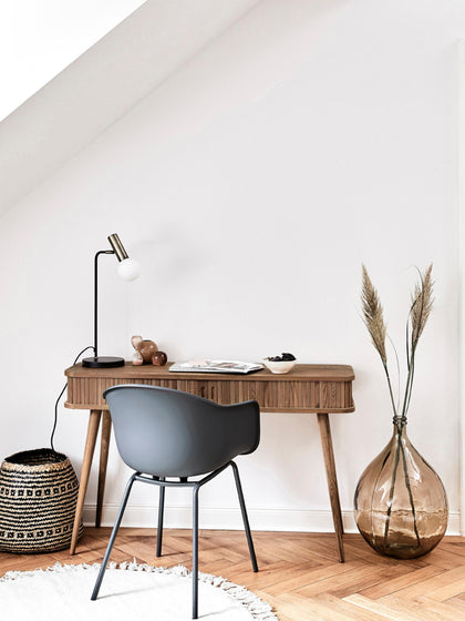 Westwing Consola De Madera Con Puertas Enrollables Y Frente Acanalado Barbier