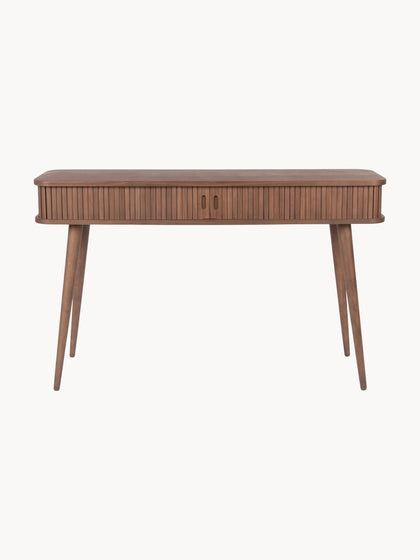 Westwing Consola De Madera Con Puertas Enrollables Y Frente Acanalado Barbier