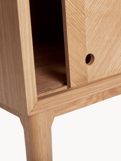 Westwing Consola De Madera De Roble Con Diseño En Espiga Herringbone