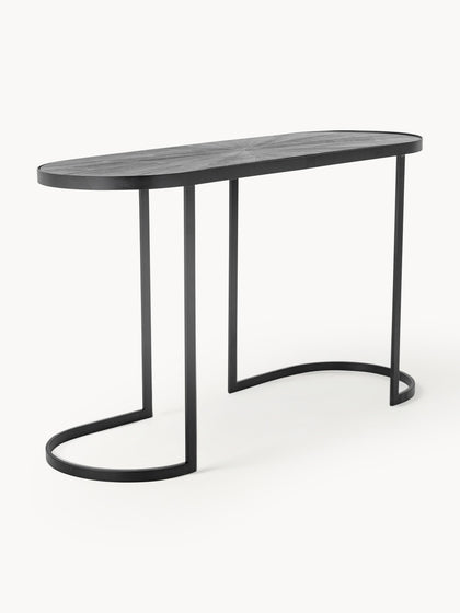 Westwing Consola de metal con tablero de madera Carter