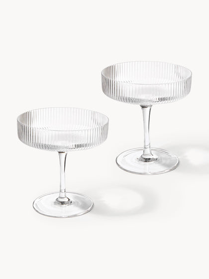 Westwing Copas De Champán Sopladas Con Relieves Ripple