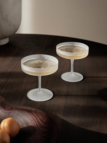 Westwing Copas De Champán Sopladas Con Relieves Ripple