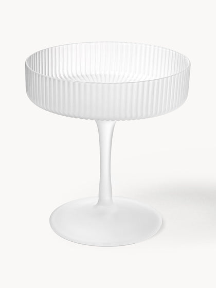 Westwing Copas de champán sopladas con relieves Ripple