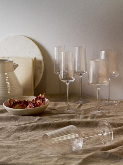 Westwing Copas De Vino Blanco Artesanales Con Relieves Cami 4 uds