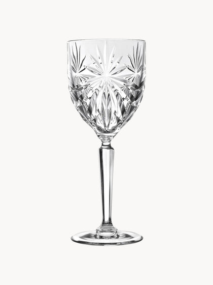 Westwing Copas de vino blanco de cristal con relieve Oasis 6 uds