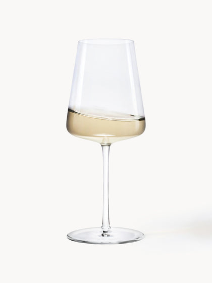 Westwing Copas de vino blanco de cristal en forma de cono Power 6 uds
