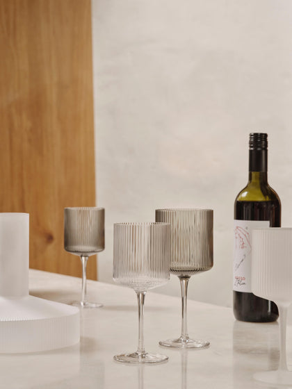 Westwing Copas De Vino Blanco Sopladas Con Relieve Ripple 2 Uds