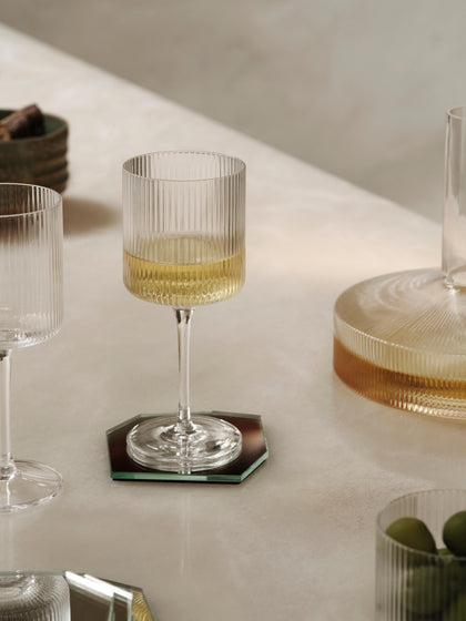 Westwing Copas De Vino Blanco Sopladas Con Relieve Ripple 2 Uds