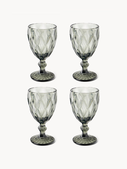 Westwing Copas de vino con patrón texturizado Colorado 4 uds