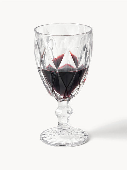 Westwing Copas De Vino Con Patrón Texturizado Colorado 4 Uds