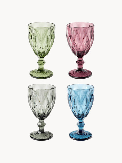 Westwing Copas de vino con patrón texturizado Colorado 4 uds
