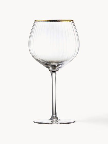 Westwing Copas de vino sopladas con relieve en forma esférica Palermo 4 uds