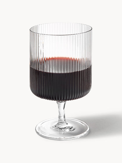Westwing Copas De Vino Sopladas Con Relieves Ripple 2 Uds