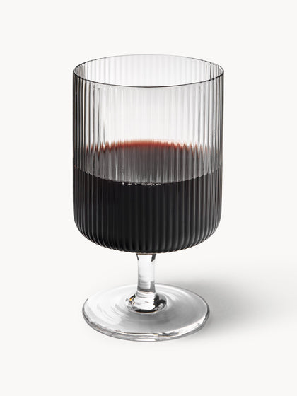 Westwing Copas De Vino Sopladas Con Relieves Ripple 2 Uds