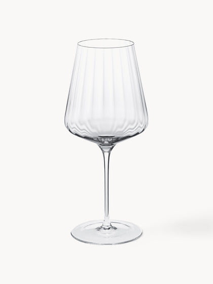 Westwing Copas de vino tinto de cristal con relieves Bernadotte 6 uds