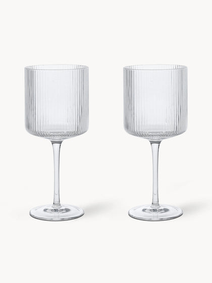 Westwing Copas De Vino Tinto Sopladas Con Relieve Ripple 2 Uds
