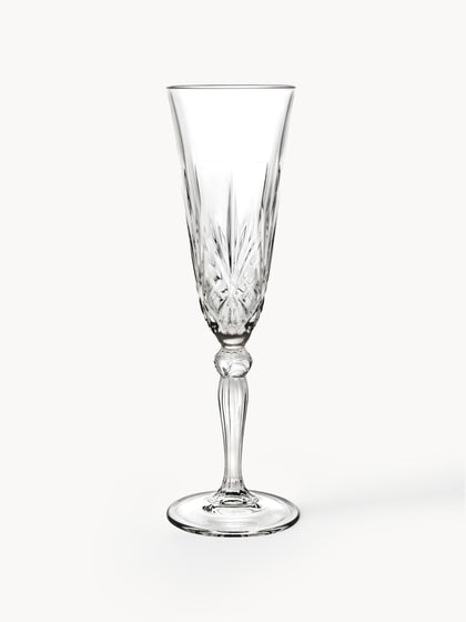 Westwing Copas flauta de champán de cristal con relieve Melodia 6 uds