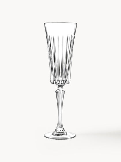 Westwing Copas flauta de champán de cristal con relieve Timeless 6 uds