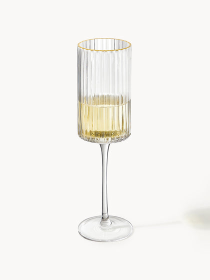 Westwing Copas Flauta Sopladas Con Borde Dorado Aleo 4 Uds