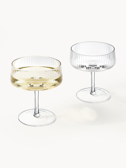 Westwing Copas Pompadour De Champán Artesanales Con Relieves Cami 4 uds