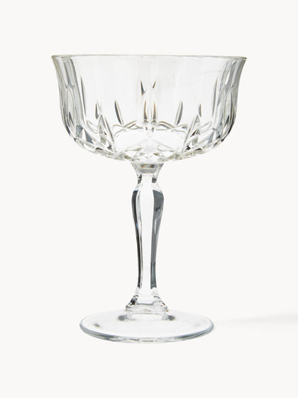 Westwing Copas pompadour de champán de cristal con relive Opera 6 uds