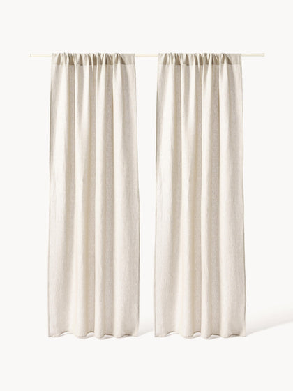 Westwing Cortina Semitransparente Con Dobladillo Harmony 2 Uds